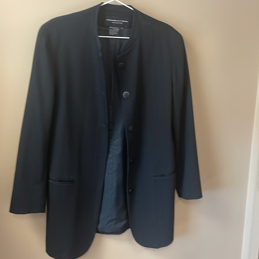 Vintage Adrienne Vittadini Black Wool Jacket Blazer size 4